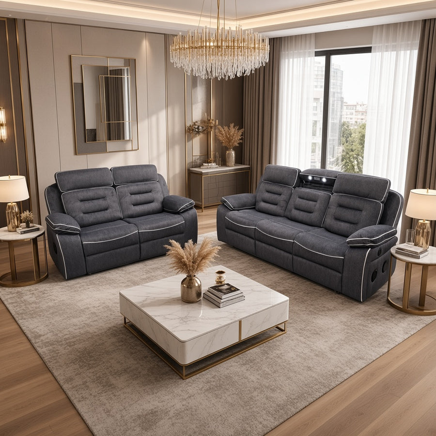 Venice Smart Leather Recliner Sofa Set