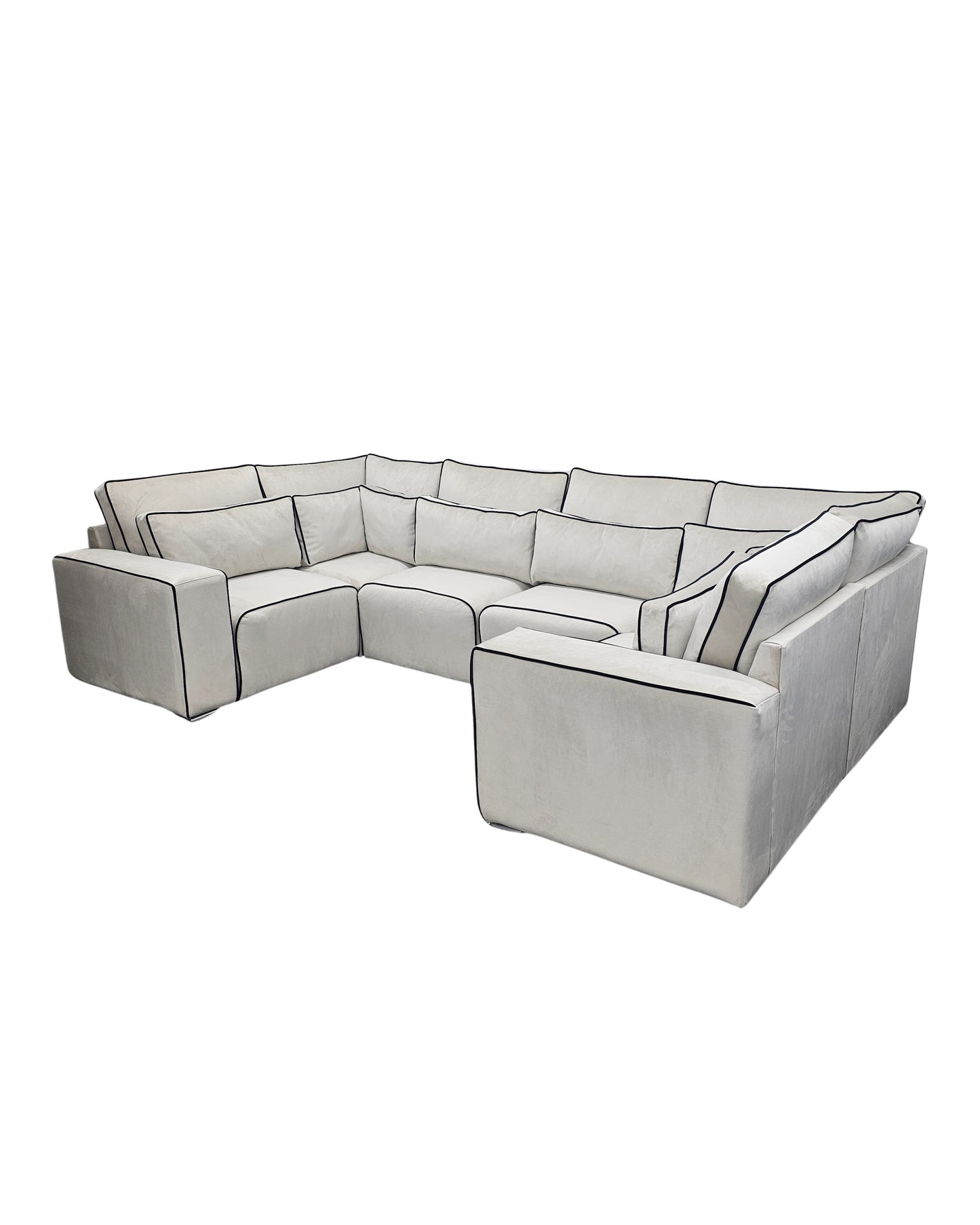 Mayfair U-Shape Sofa With Black Piping Close End