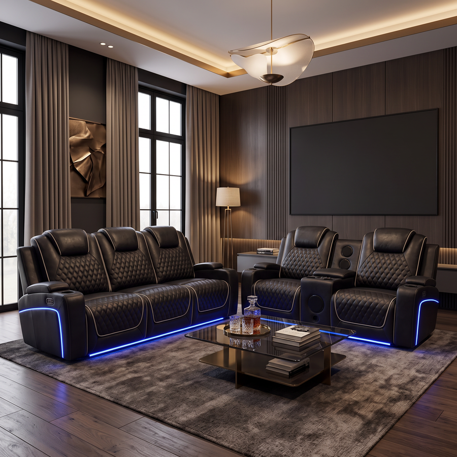 Infinity 3 + 2 Seater Electric Leather Recliner