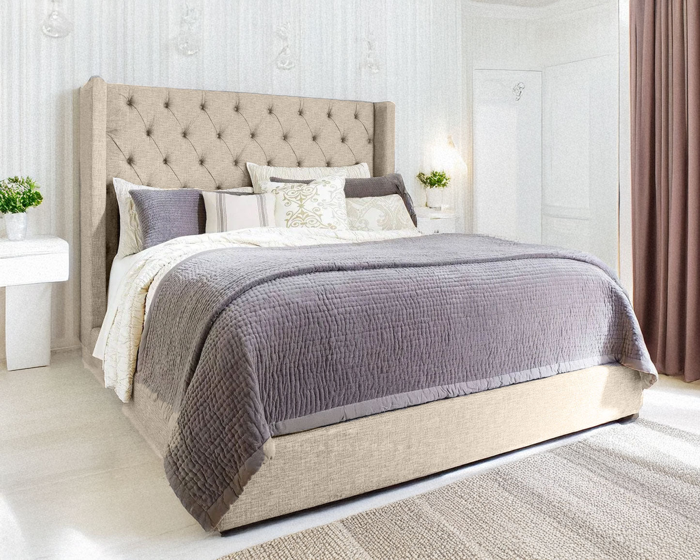 Chesterfield Fabric Bed