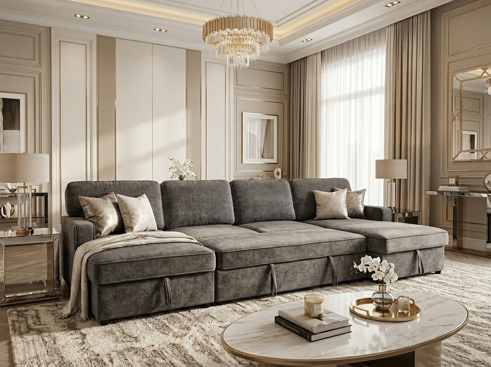 Varello U-Shape Double Storage Sofa Bed