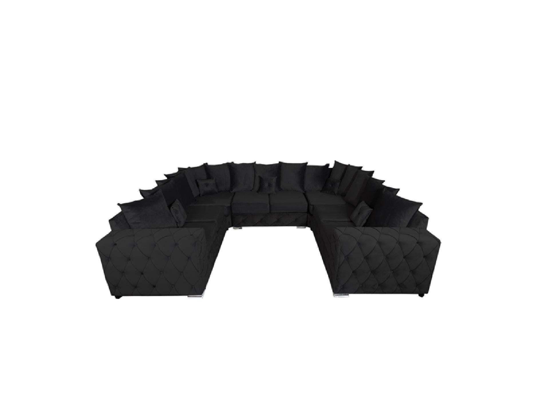 Shop Milton U Shape 8 Seater Plush Velvet Sofa at Sofa World Live