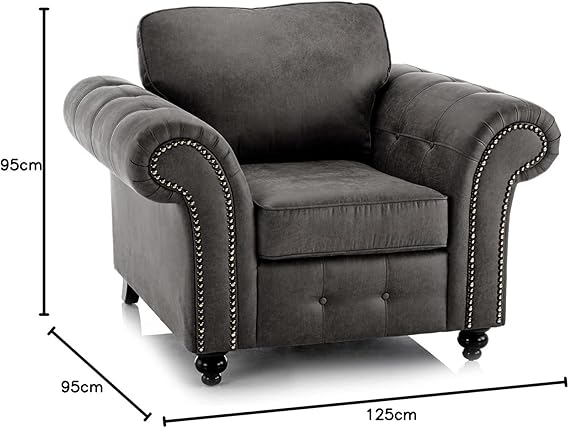 Hugo  Black Bonded Leather Armchair