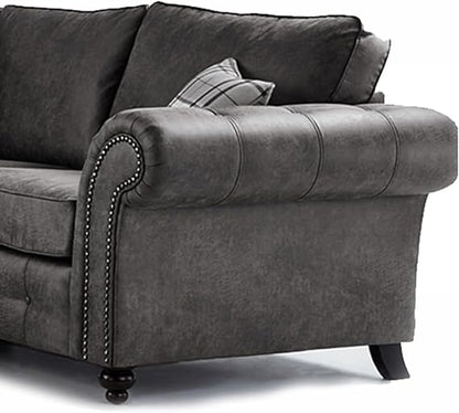 Hugo Black Bonded Leather 3 Seater Sofa