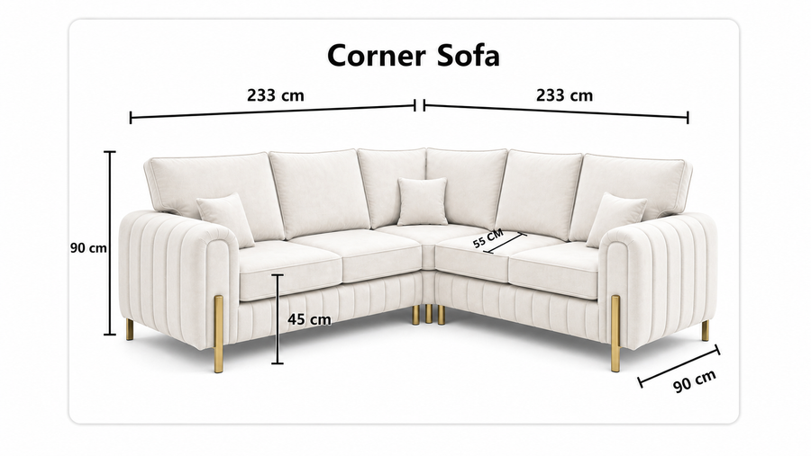 Boxton Corner Sofa dimensions