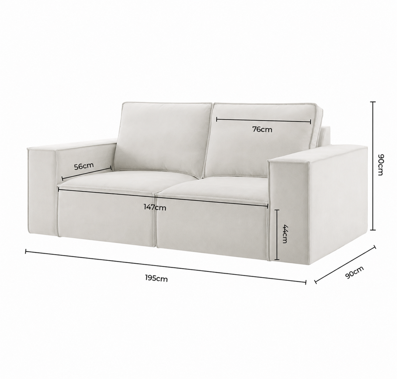 Brooklyn Modular 2 Seater Sofa