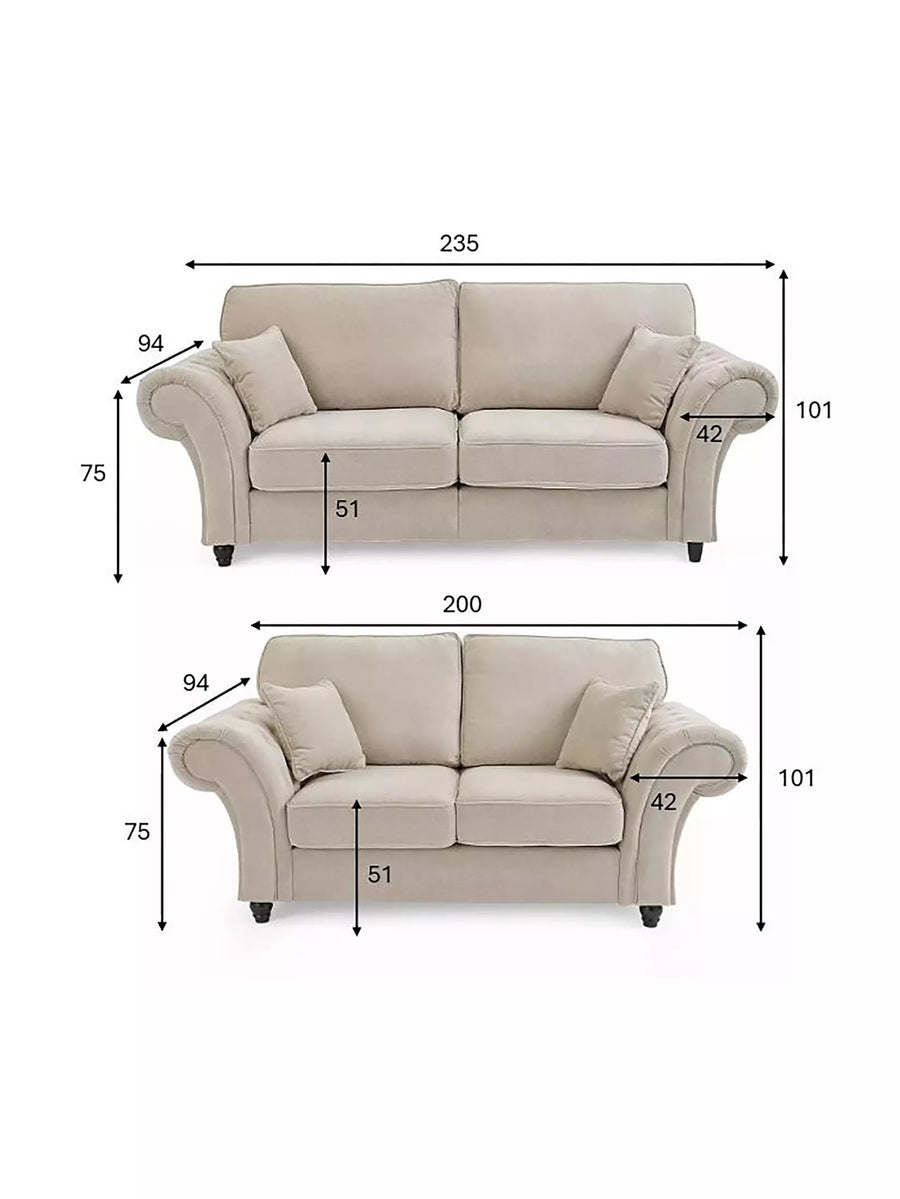 Rivello 3 + 2 Seater Sofa Set dimensions