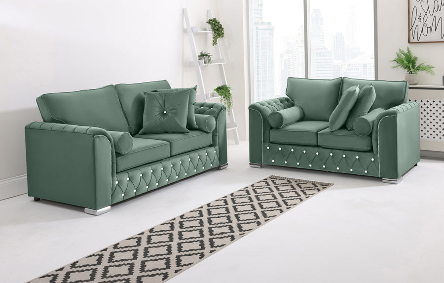 Malibu 3+2 Fullback + Extra Cushions + Diamonds