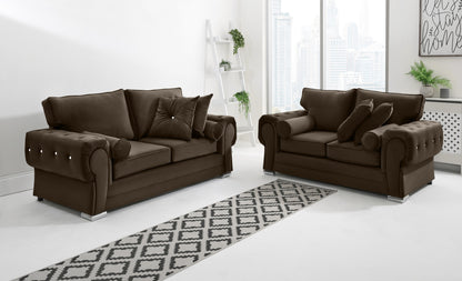 Verona Plush 3+2 Fullback + Extra Cushions + Diamonds