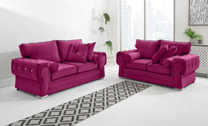 Verona Plush 3+2 Fullback + Extra Cushions + Diamonds
