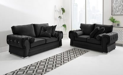 Verona Plush 3+2 Fullback + Extra Cushions + Diamonds