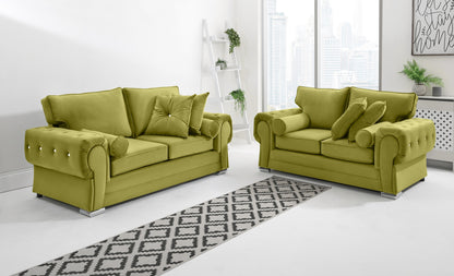 Verona Plush 3+2 Fullback + Extra Cushions + Diamonds