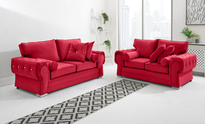 Verona Plush 3+2 Fullback + Extra Cushions + Diamonds
