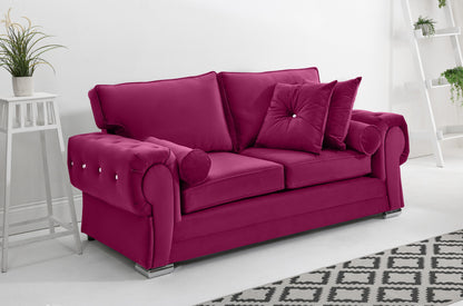 Verona Plush 3+2 Fullback + Extra Cushions + Diamonds