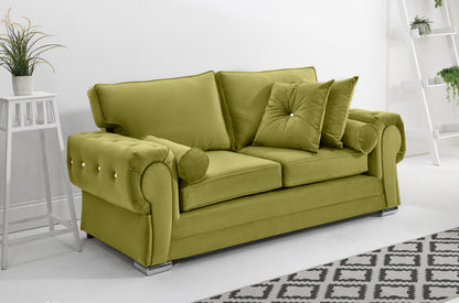 Verona Plush 3+2 Fullback + Extra Cushions + Diamonds