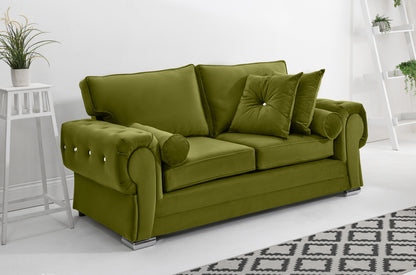 Verona Plush 3+2 Fullback + Extra Cushions + Diamonds