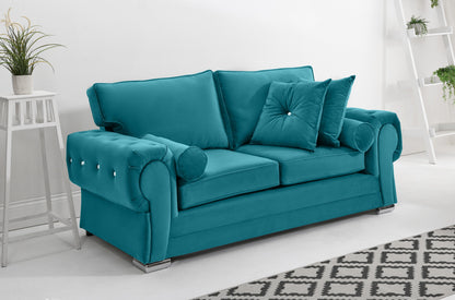 Verona Plush 3+2 Fullback + Extra Cushions + Diamonds