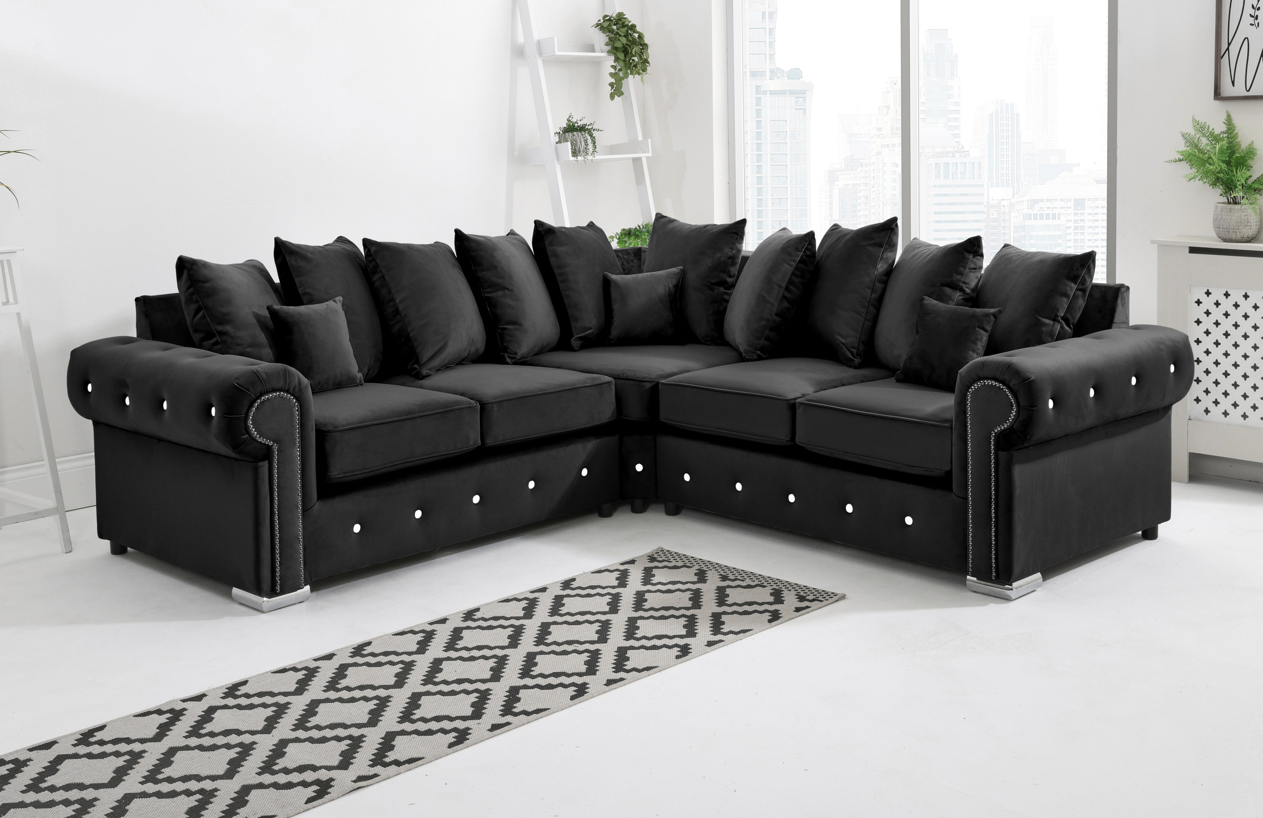 Black sofa with diamonds sales