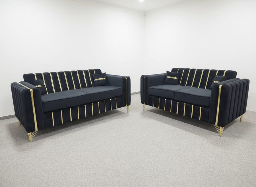Empire_Luxury_Black_Gold_Velvet_Sofa_Set 1