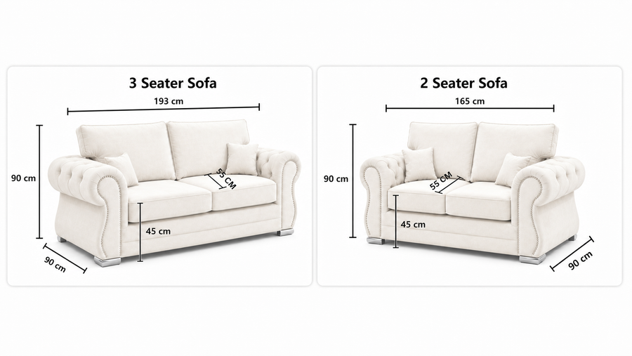 Falcon 3+2 Fullback + Diamonds + Extra Cushions dimensions