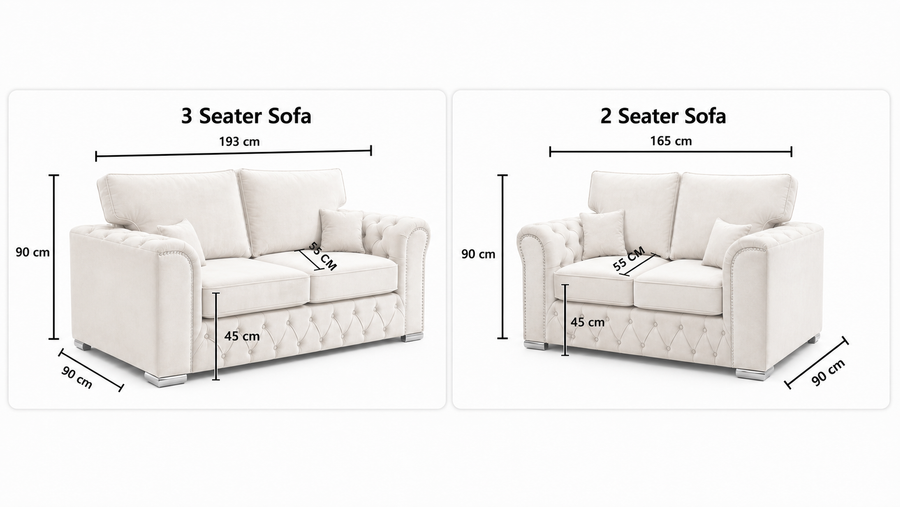 Malibu 3+2 Fullback + Extra Cushions dimensions