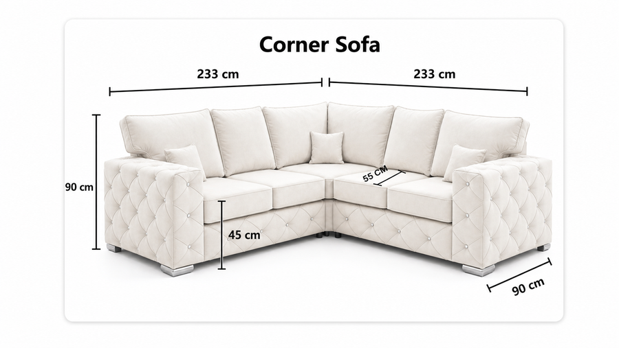 Milton Corner Fullback - 2c2 + Diamonds dimensions