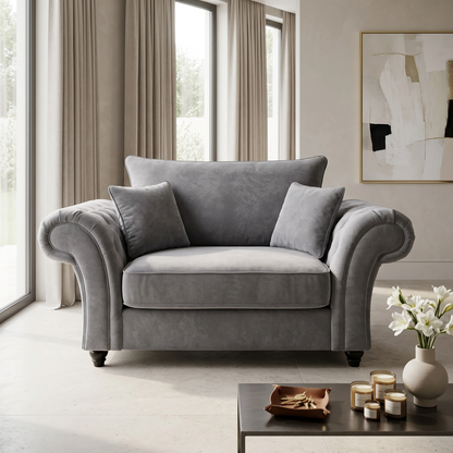 Rivello Luxury Accent Armchair with Scroll Arms