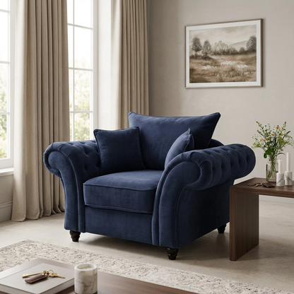 Rivello Luxury Accent Armchair with Scroll Arms