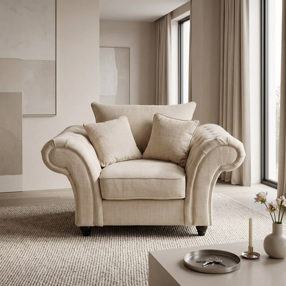 Rivello Luxury Accent Armchair with Scroll Arms