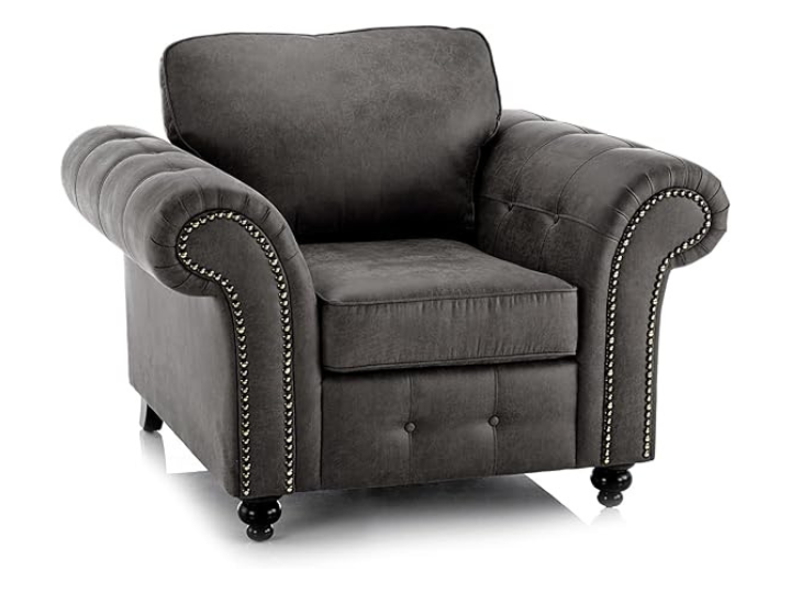 Hugo  Black Bonded Leather Armchair