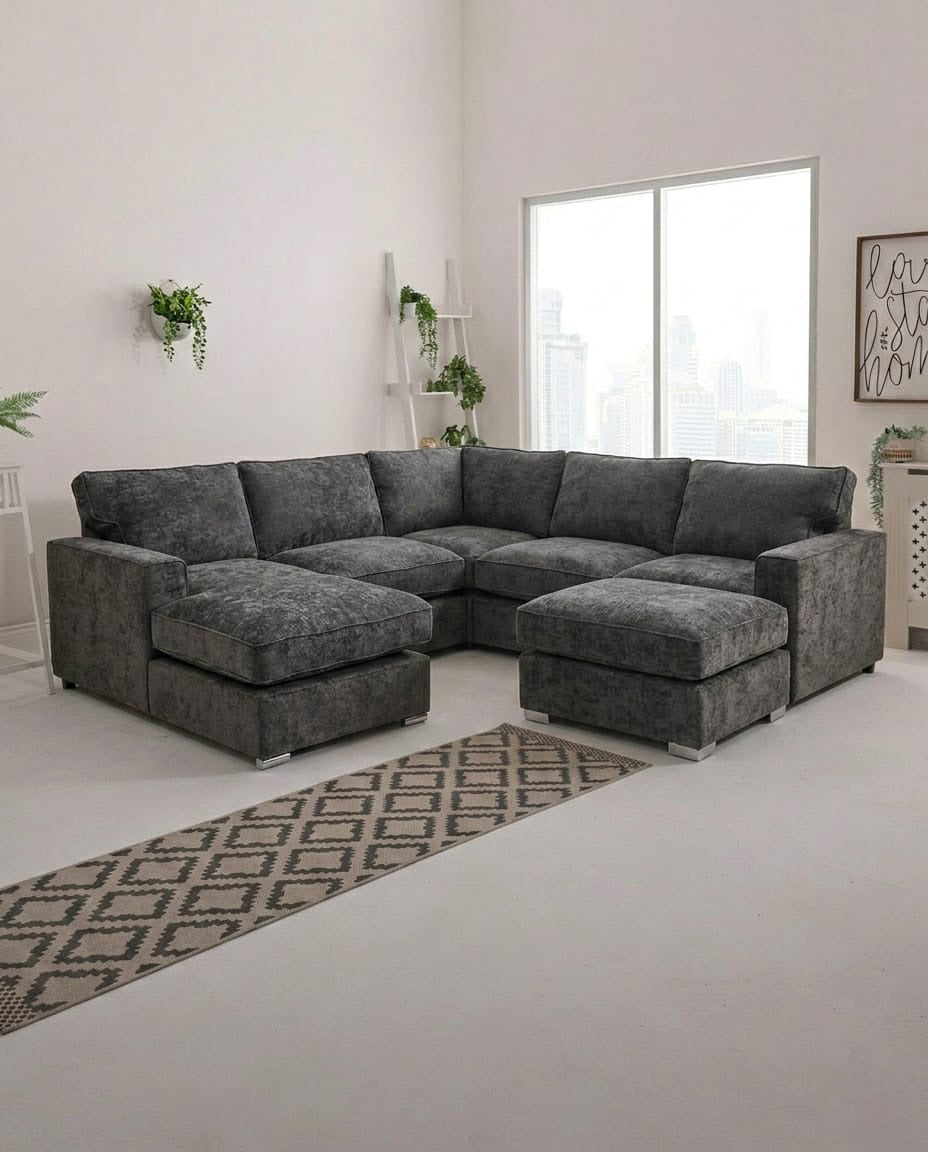Noir Majlis Corner Sofa with Movable Ottoman