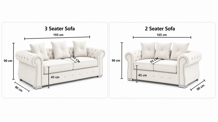 Olympia  3+2 Chesterfield dimensions