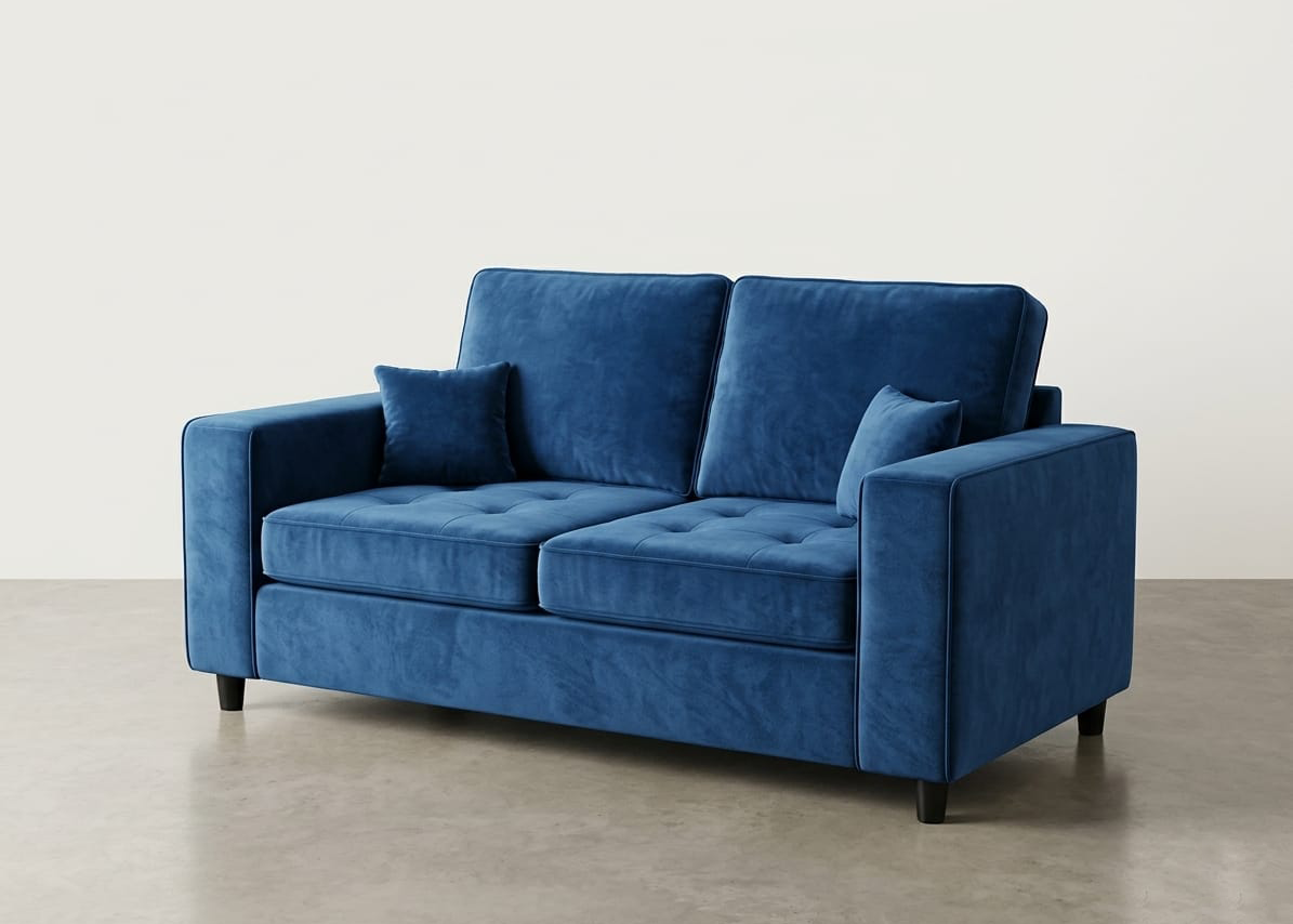 Orion Luxury Velvet 2 Seater Side Sofa Set