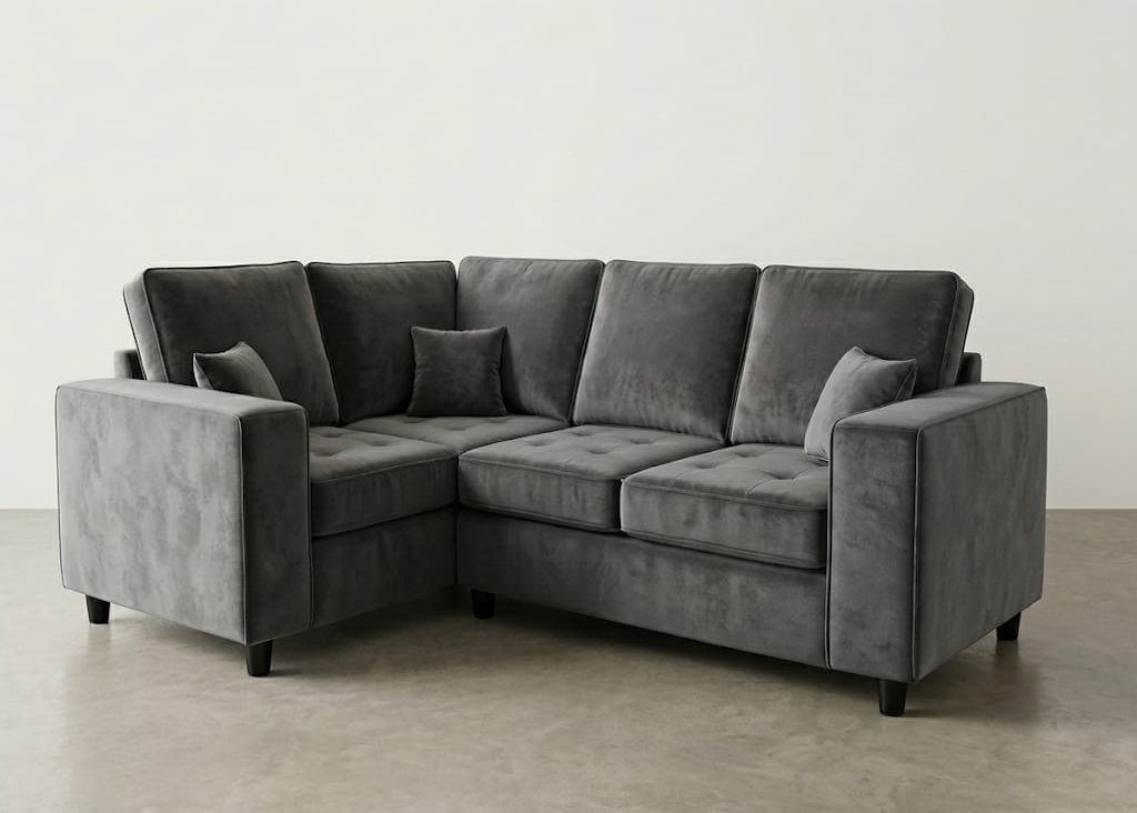 Orion Velvet Corner Sofa 2C1-Grey
