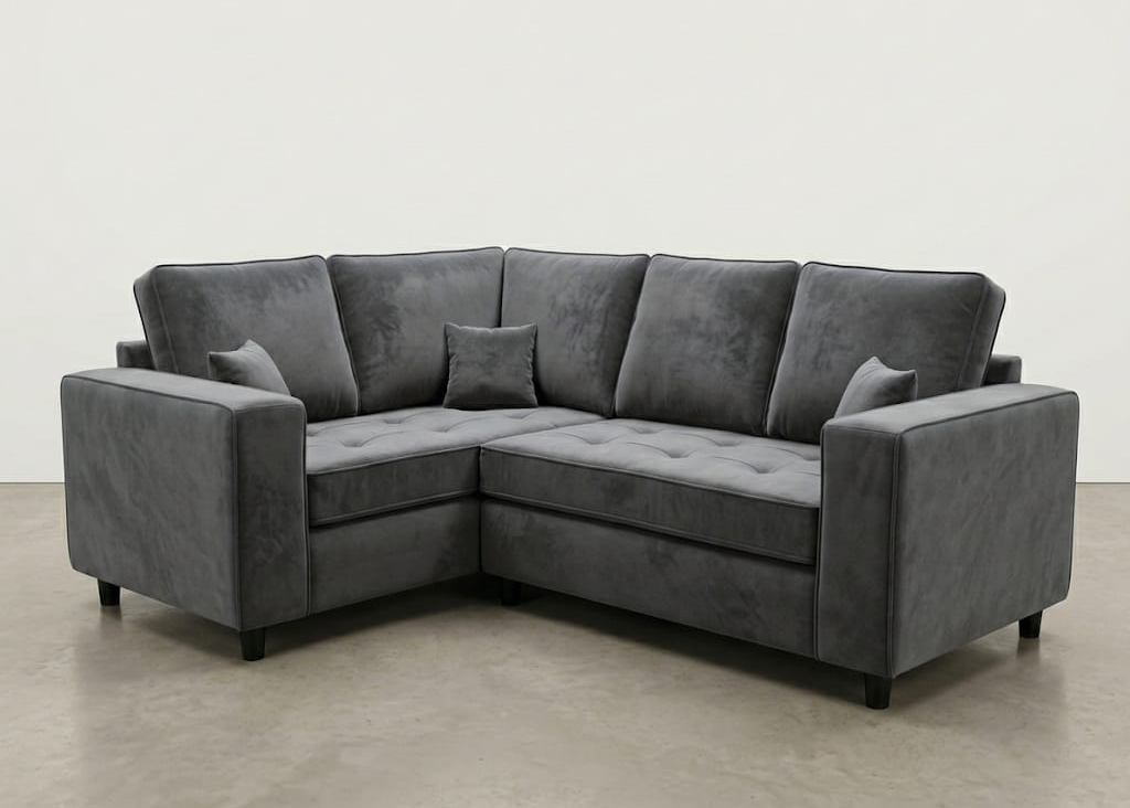 Orion Velvet Corner Sofa 2C1-Grey 1