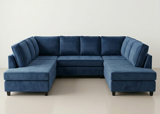 Orion Velvet Curved Arm U-Shape Sofa