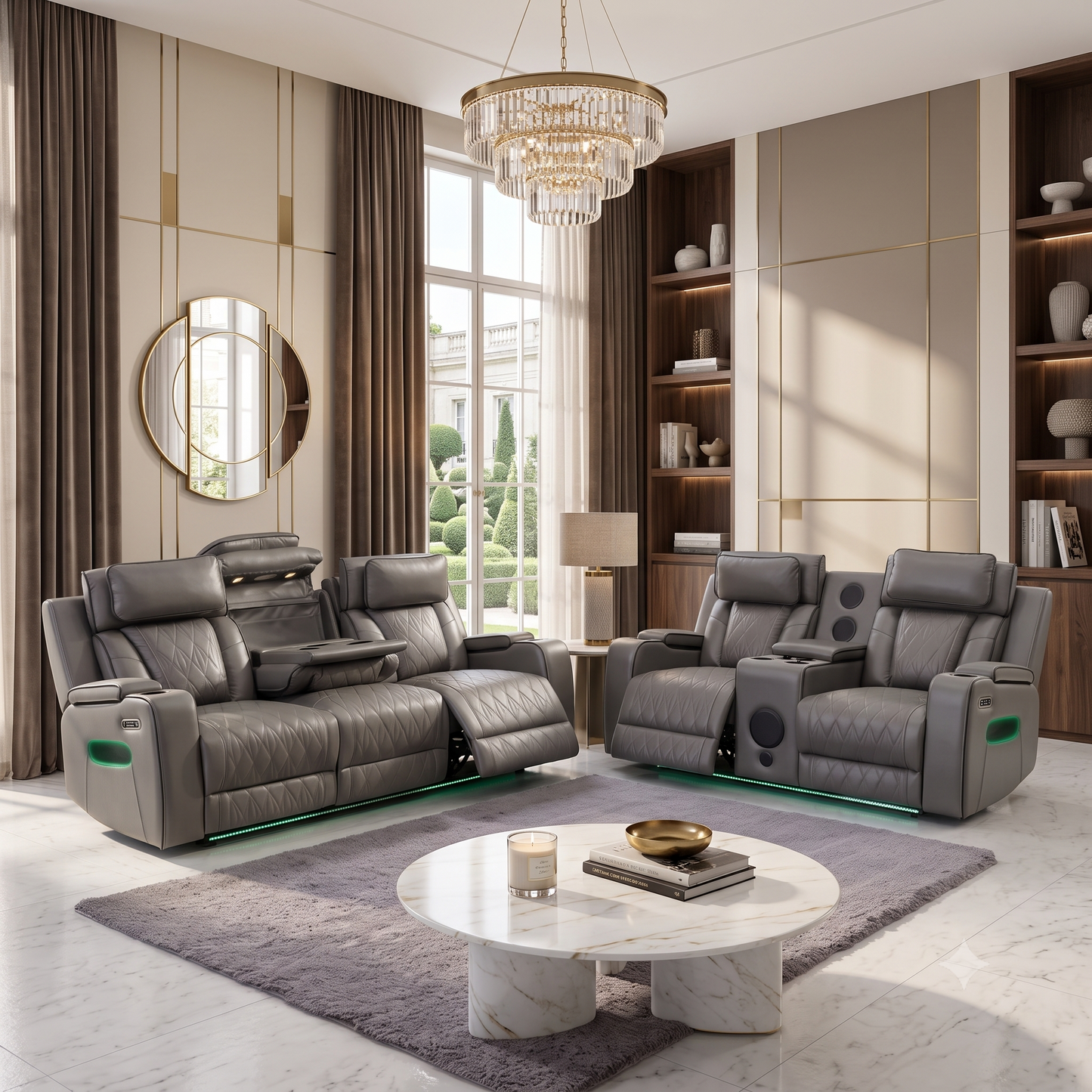 Empire 3 + 2 Seater Premium Leather Smart Recliner