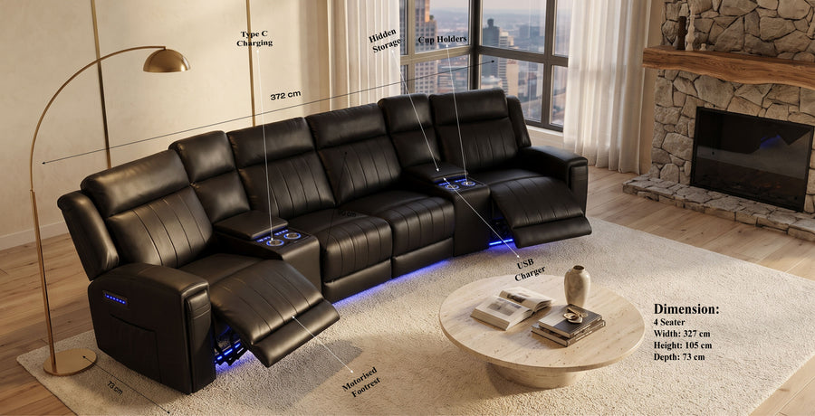 Montero Smart Cinema Recliner Sofa dimensions