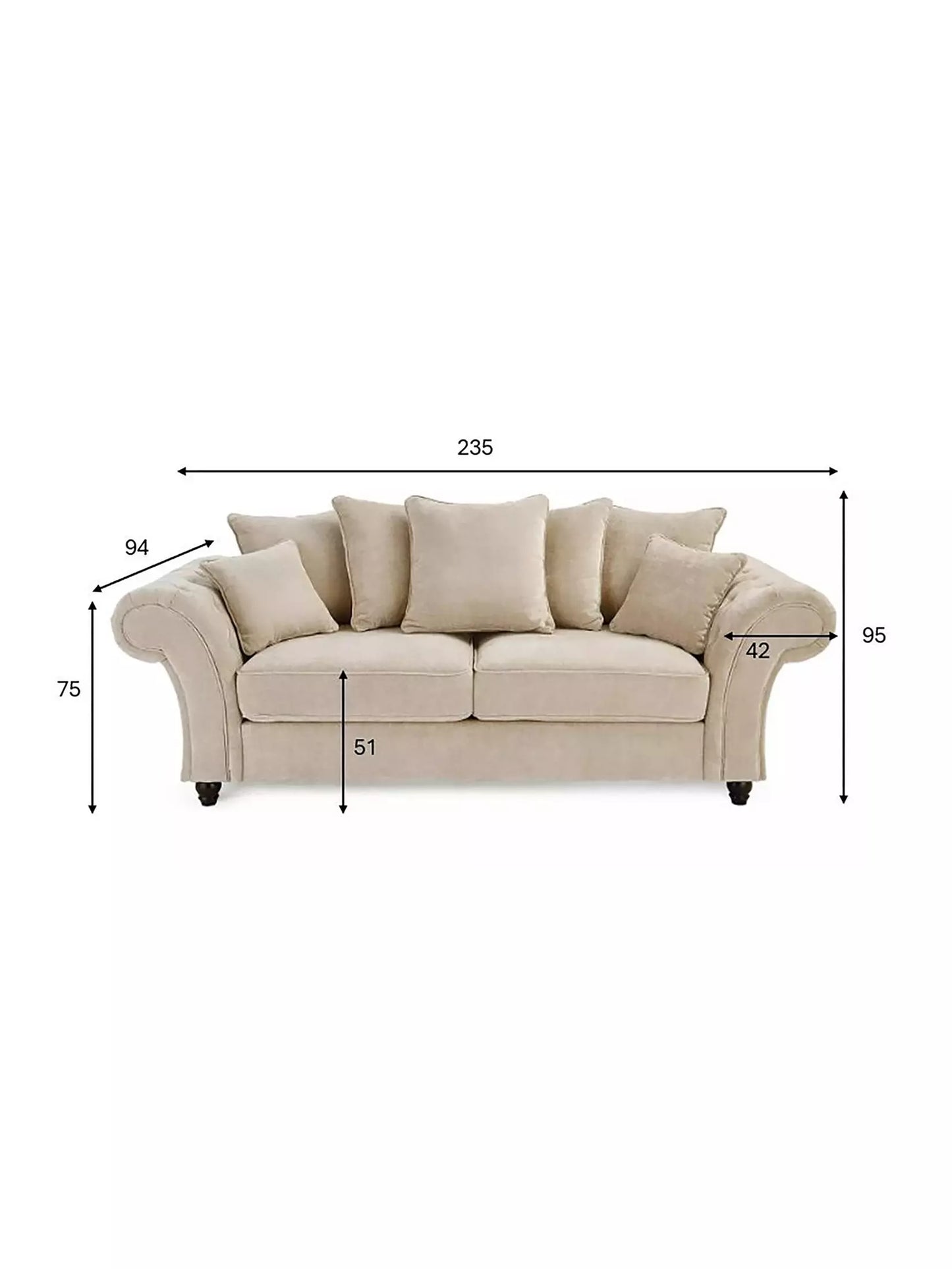 Rivello 3 Seater Scatterback Sofa