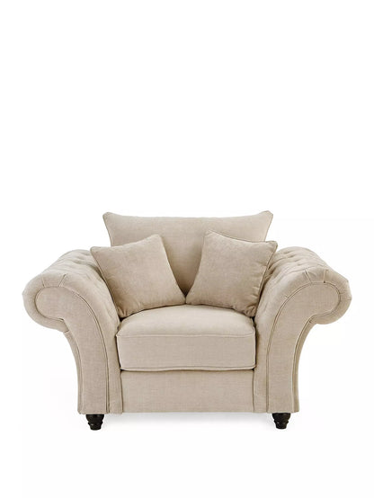 Rivello Luxury Accent Armchair with Scroll Arms