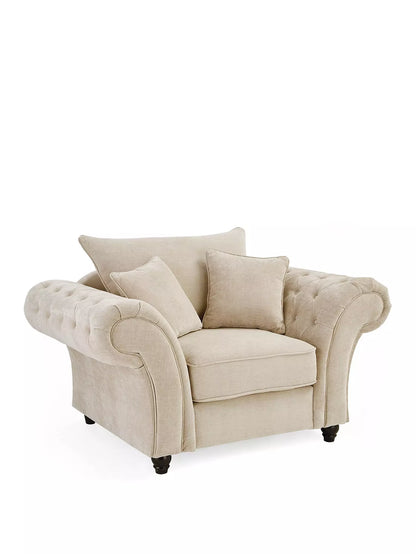 Rivello Luxury Accent Armchair with Scroll Arms