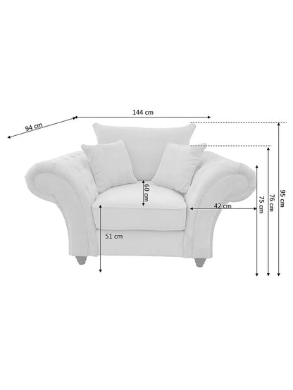 Rivello Luxury Accent Armchair with Scroll Arms