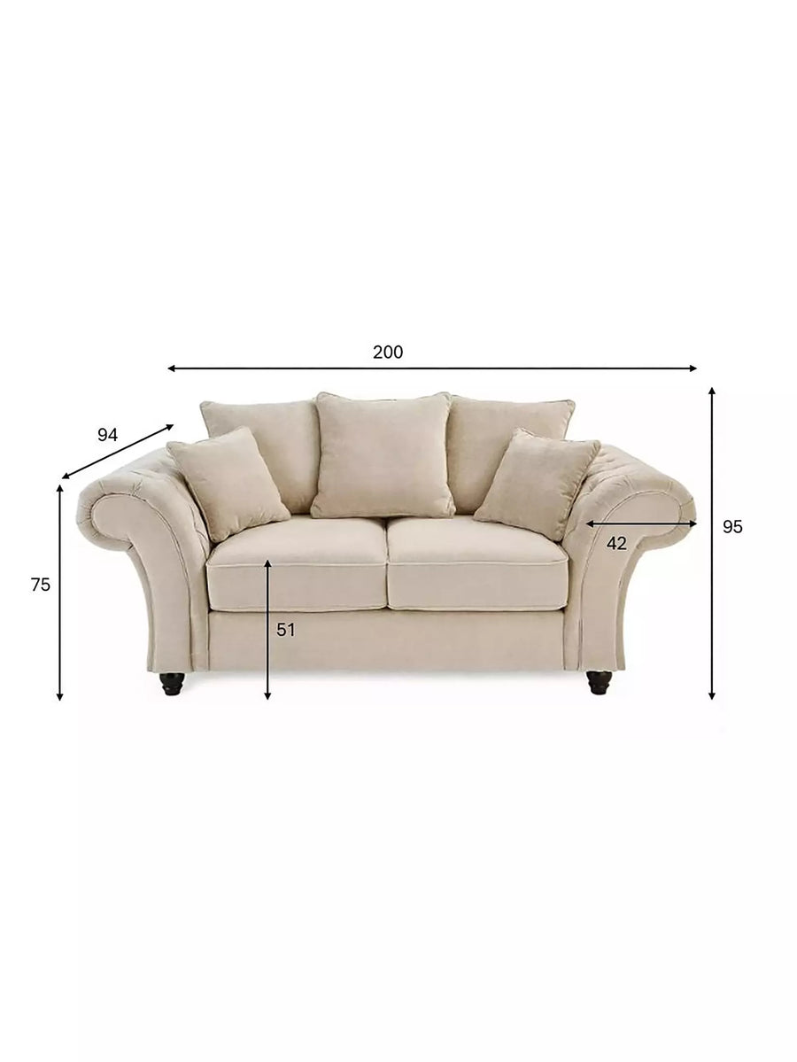 Rivello 2 Seater Scatterback Sofa dimensions