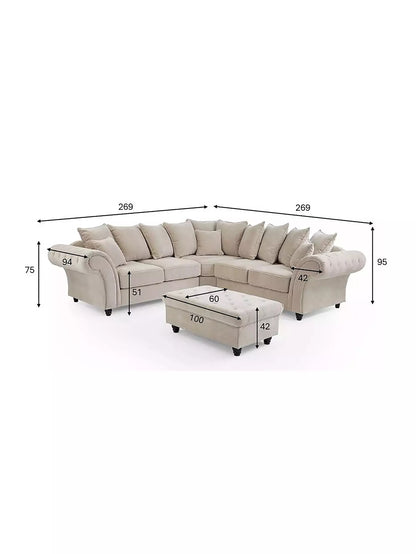 Rivello Scatterback Corner Sofa with Footstool