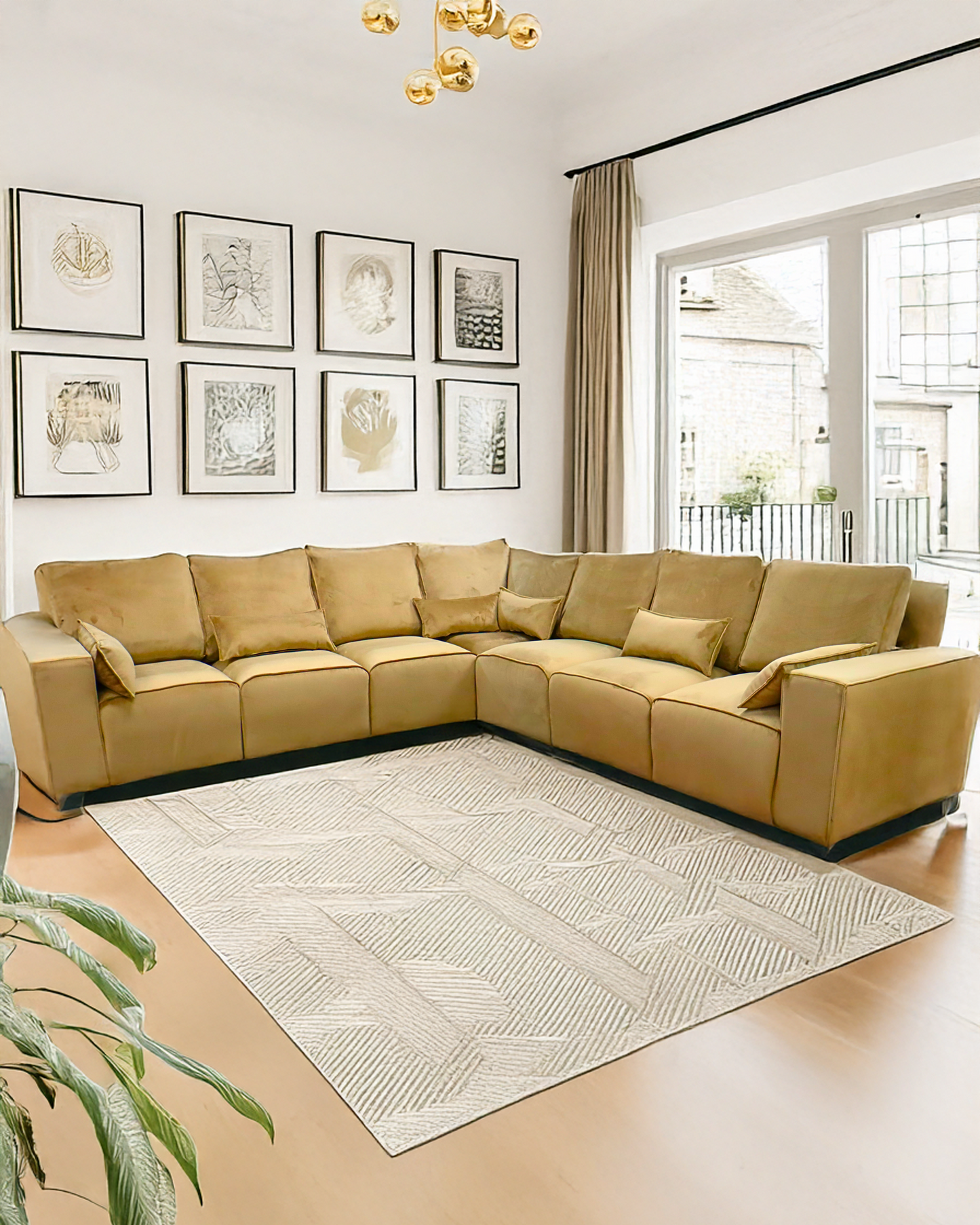 Sloan Corner Fullback Sofa – 2 Bolsters Cushions