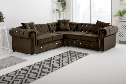 Olympia   Chesterfield With Dimond - Corner - Extra Cushions