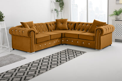 Olympia   Chesterfield With Dimond - Corner - Extra Cushions