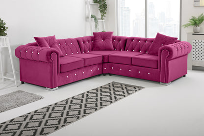 Olympia   Chesterfield With Dimond - Corner - Extra Cushions