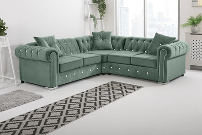 Olympia   Chesterfield With Dimond - Corner - Extra Cushions