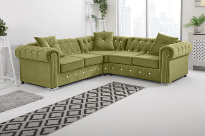 Olympia   Chesterfield With Dimond - Corner - Extra Cushions